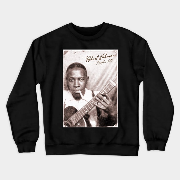 Retro Robert Johnson Memphis Photo Booth Crewneck Sweatshirt by darklordpug